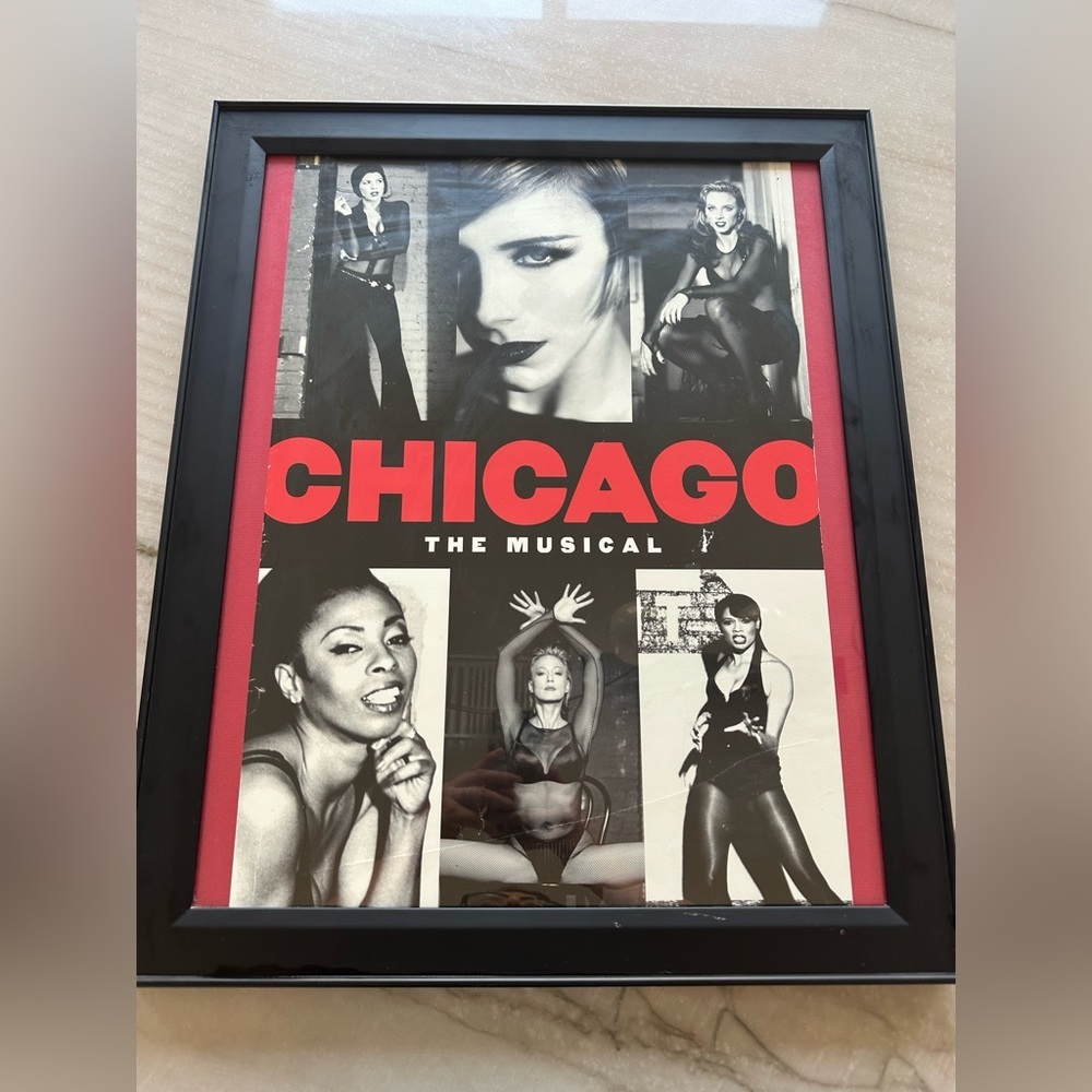 Chicago framed 1998 musical poster